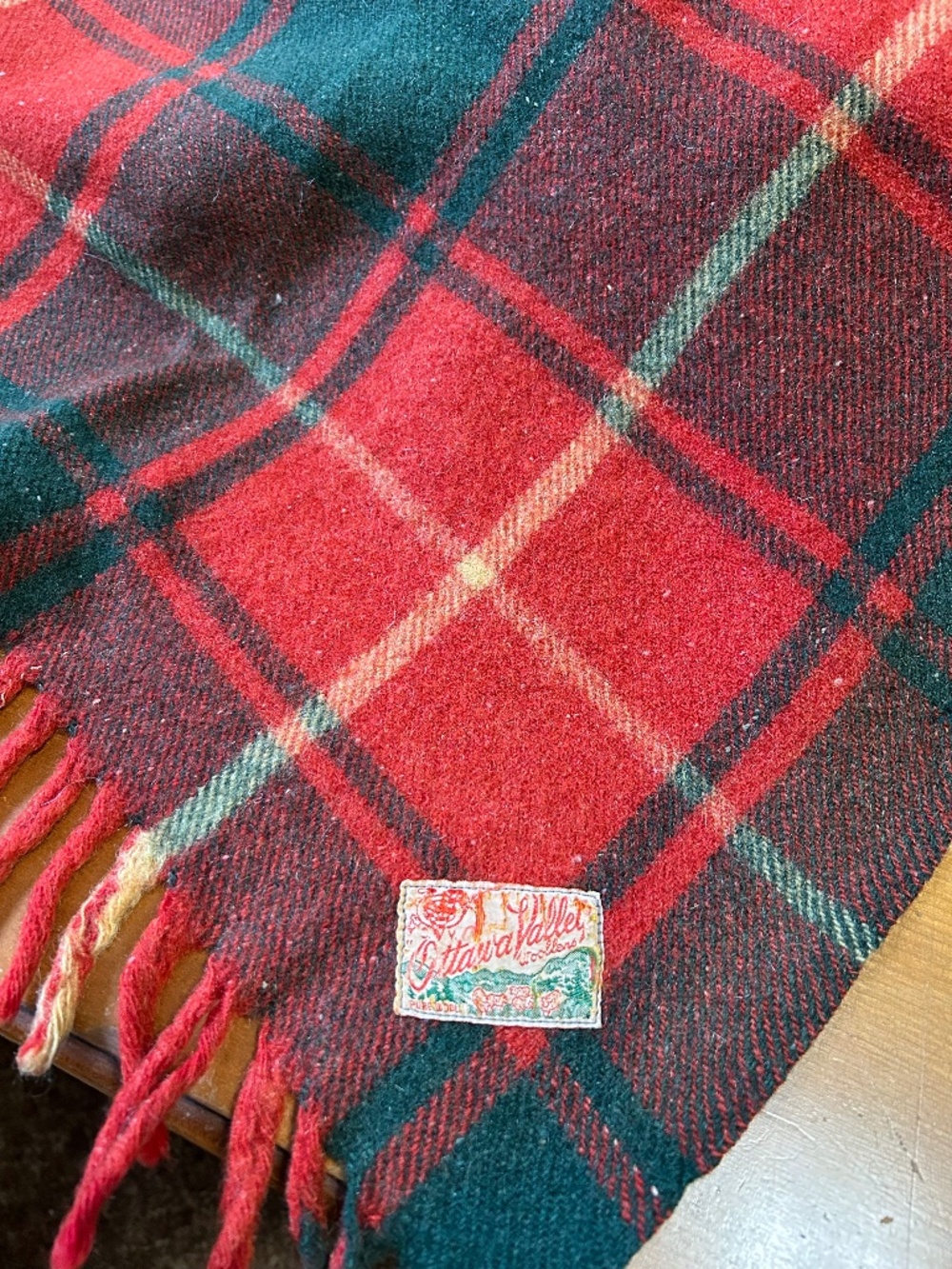 Vintage Plaid Fringed Throw, Ralph Lauren Vibes